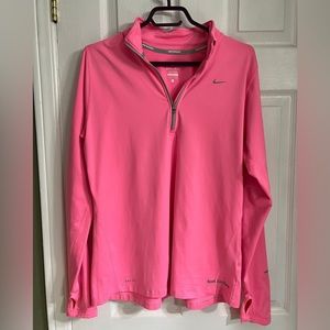 Nike Hot Pink Dri-Fit Zip Up Top Shirt